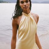 Liora – Rochie Midi de Damă Elegantă cu Spate Deschis