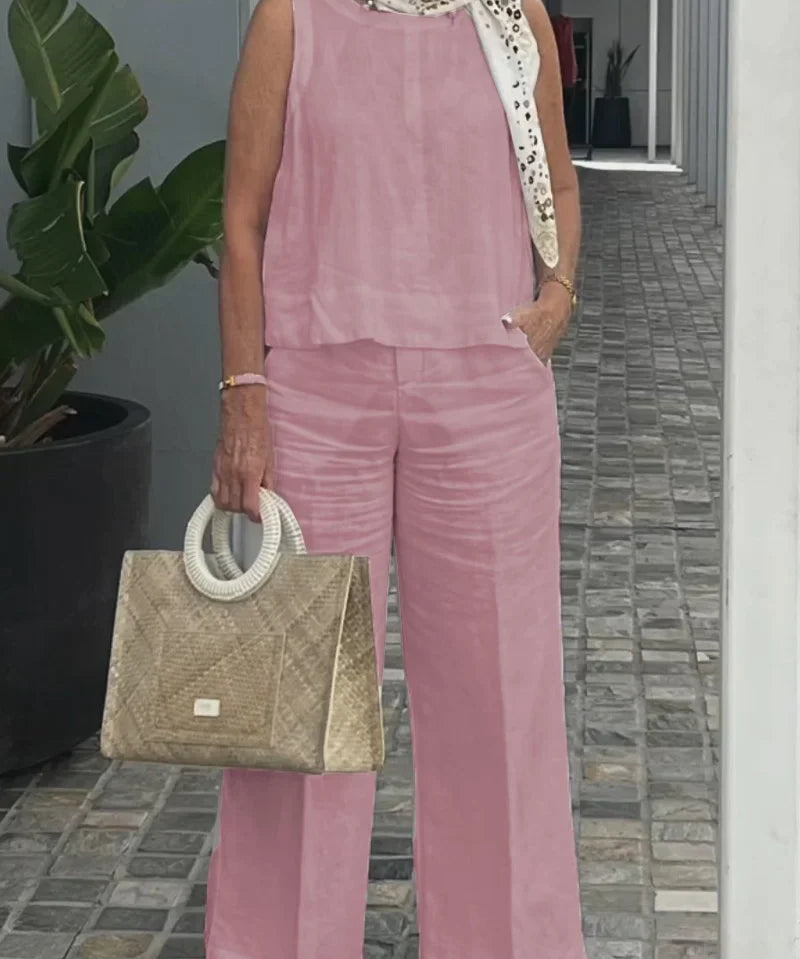 ZURI – COSTUM FĂRĂ MÂNECI DIN BUMBAC ȘI IN