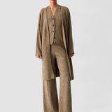 Set de trei piese cu cardigan lung și pantaloni casual