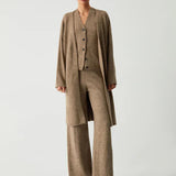 Set de trei piese cu cardigan lung și pantaloni casual