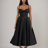 Julia™ | Rochie midi din satin cu corset