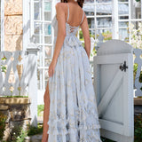 Celeste – Rochie Maxi Florală Elegantă pentru Damă