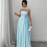 Alessia – Rochie de Damă Maxi Elegantă Sculptată Fără Bretele