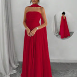 Alessia – Rochie de Damă Maxi Elegantă Sculptată Fără Bretele