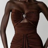 Lenora – Rochie Maxie Elegantă Slim Fit fără Mâneci pentru Petrecere