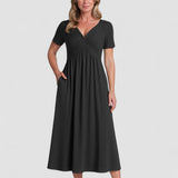 Delilah – Rochie Midi de Damă cu Talie și Buzunare