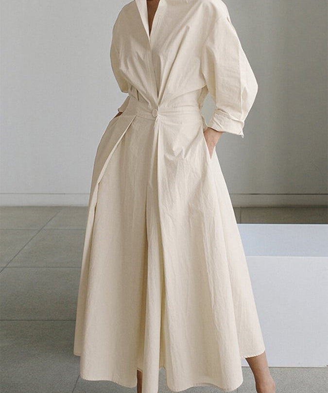 Clémence – Rochie de Damă Lungă Elegantă Fluidă din Material Ușor