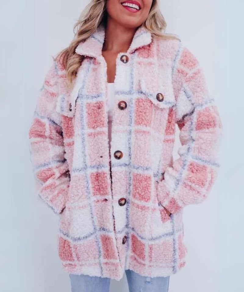 ELINARA - Jachetă din fleece în carouri