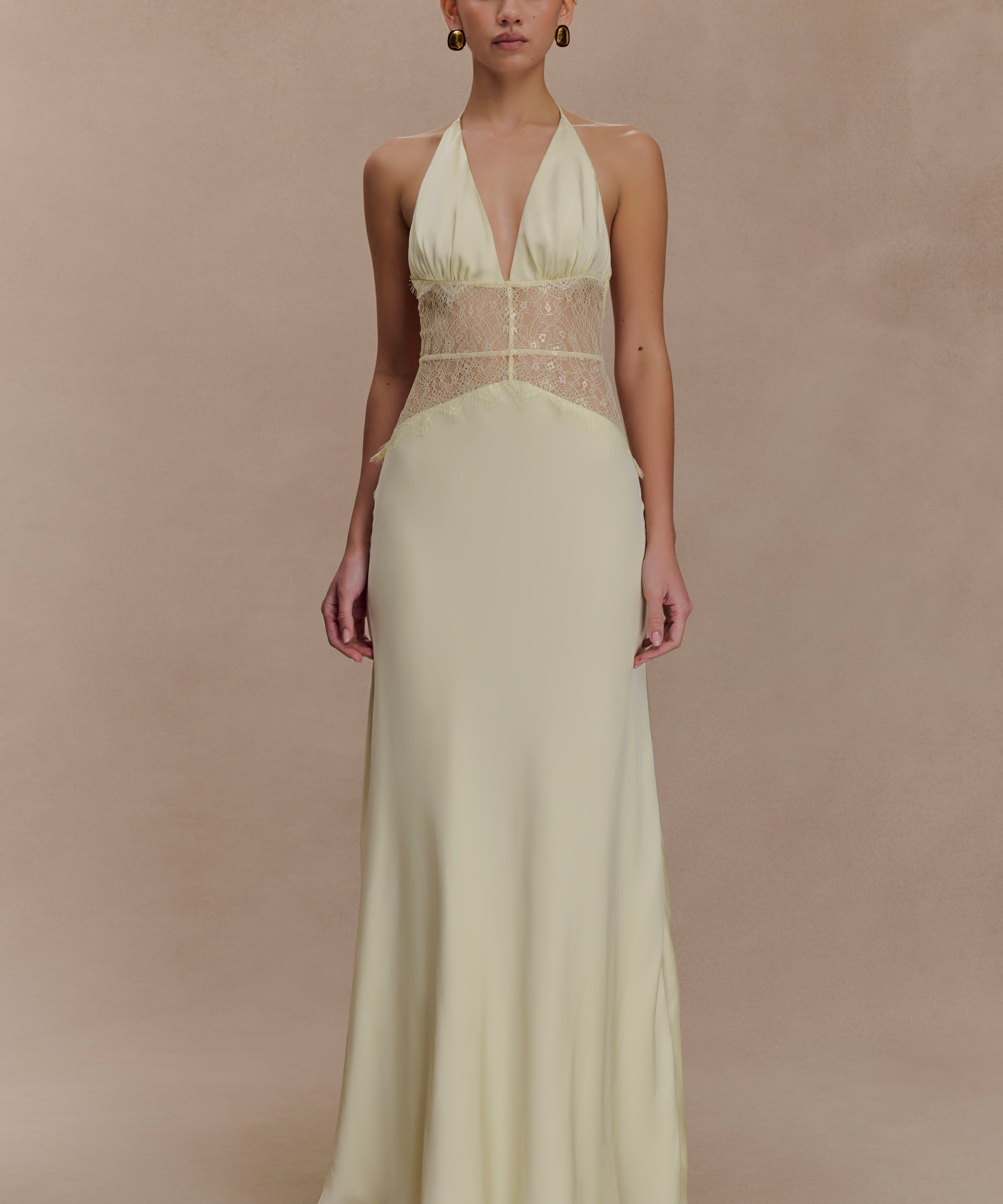 Kalira – Rochie Maxi Damă Elegantă din Satin cu Dantelă Roz