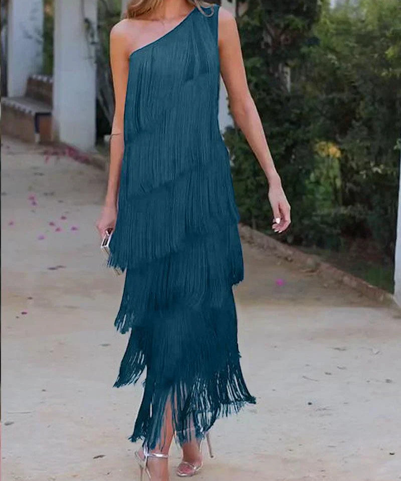 Dalia – Rochie de Damă Elegantă cu Franjuri și Stil Modern