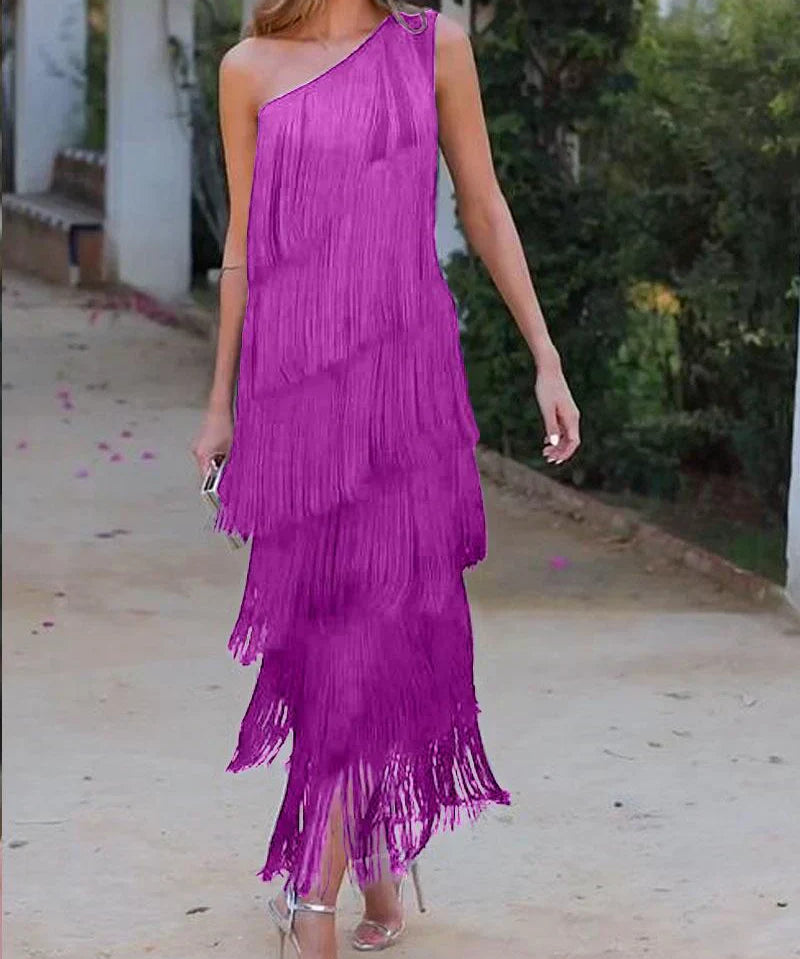 Dalia – Rochie de Damă Elegantă cu Franjuri și Stil Modern