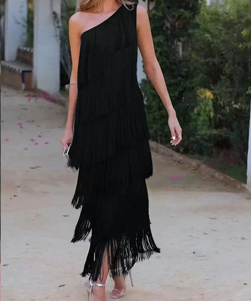 Dalia – Rochie de Damă Elegantă cu Franjuri și Stil Modern