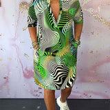 Sonya™ | Rochie cu iluzie optică și croi T-shirt