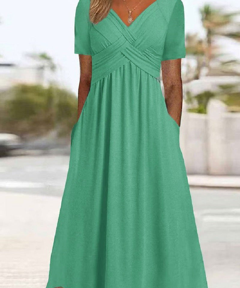 Delilah – Rochie Midi de Damă cu Talie și Buzunare