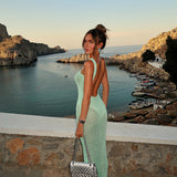 Lana – Rochie de Damă Tricotată Strălucitoare cu Spate Liber