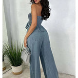 ISLA – SET STILAT DIN DENIM FORMAT DIN DOUĂ PIESĂ