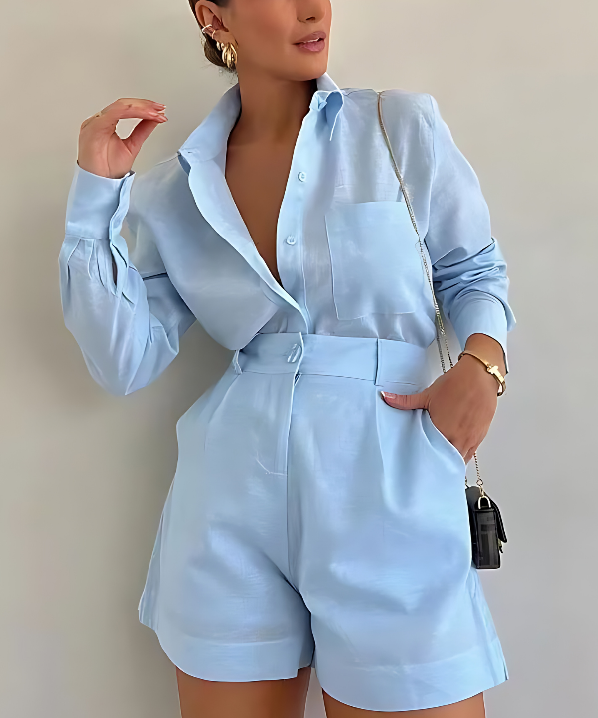 Set de Vară cu Șort și Cămașă