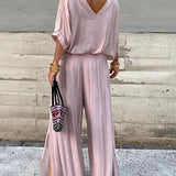 ESMERALDA – SET DIN DOUĂ PIESE CU PANTALONI LARGI DIN CHIFFON ELEGANT