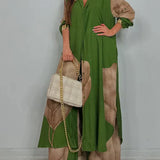 ISABEAU – SET TOP CU PRINT PATCHWORK TENDENȚĂ ȘI PANTALONI LARGI