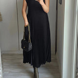 Amada – Rochie de Damă Elegantă Fără Mâneci cu Plisaje