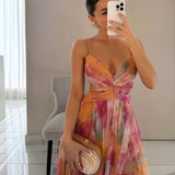 Liora – Rochie de Damă Maxi Elegantă cu Imprimeu Acquerel