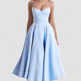 Benilda – Rochie Damă Elegantă Midi din Satin Duchesse și Tul