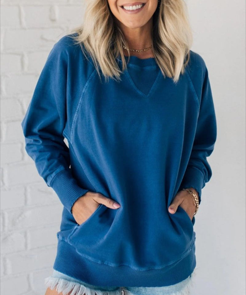 Viola – Pulover de Damă cu Mâneci Raglan și Buzunare