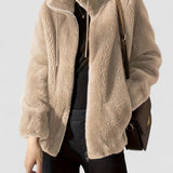 Elina – Jachetă de Damă din Fleece Moale cu Guler Înalt