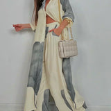 ISABEAU – SET TOP CU PRINT PATCHWORK TENDENȚĂ ȘI PANTALONI LARGI