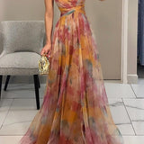 Arabel – Rochie de Damă Elegantă Lungă cu Imprimeu Floral