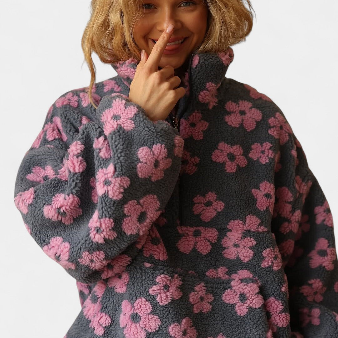 Daisy – Hanorac călduros din fleece cu motiv floral