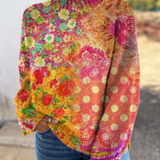 Amelia | Pulover tricotat cu buline florale