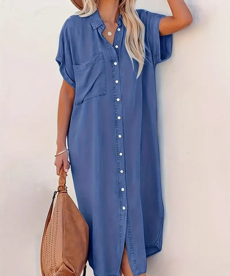 Béatrice - Rochie Camasa cu Buzunare