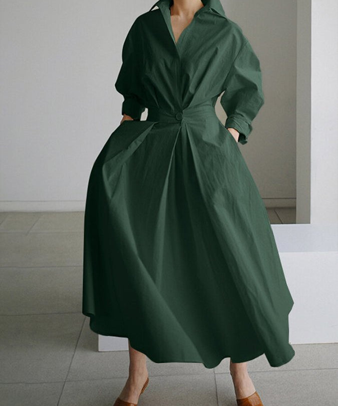 Clémence – Rochie de Damă Lungă Elegantă Fluidă din Material Ușor