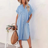 Béatrice - Rochie Camasa cu Buzunare