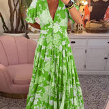 Ellis | Rochie cu Flori și Decolteu în V