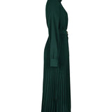 Elina – Rochie de Damă Elegantă Midi Plisată cu Mâneci Lungi