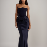 Madison – Rochie Satinată de Damă cu Siluetă Clepsidră Elegantă