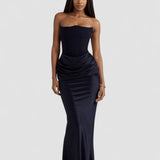 Madison – Rochie Satinată de Damă cu Siluetă Clepsidră Elegantă