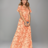 Sofia – Rochie de Damă Maxi cu Flori și Volane Elegante