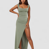 Claire™ | Rochie ajustată cu fante și drapaje