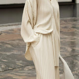 Set de pantaloni din două piese cu buzunare plisate, oversized