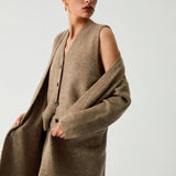 Set de trei piese cu cardigan lung și pantaloni casual