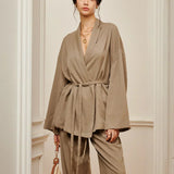 Set de Pantaloni Șifonați cu Curea pentru Îmbrăcăminte Casual