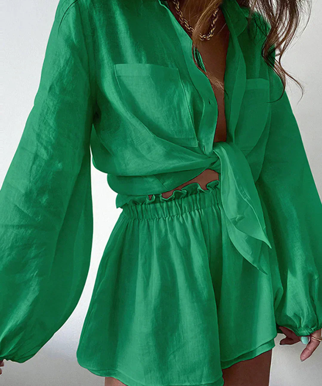 Set de pantaloni scurți din două piese, căptușit dublu, Egean