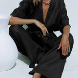 Set de pantaloni cu design oversized, legat în talie