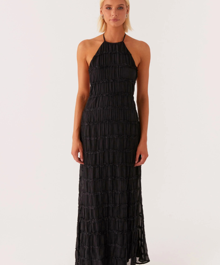 Cyara – Rochie de Damă Maxi Neagră Elegantă Halter