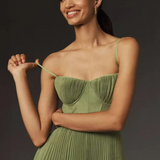 Jasira – Rochie de Damă Plisată Midi Elegantă Romantică