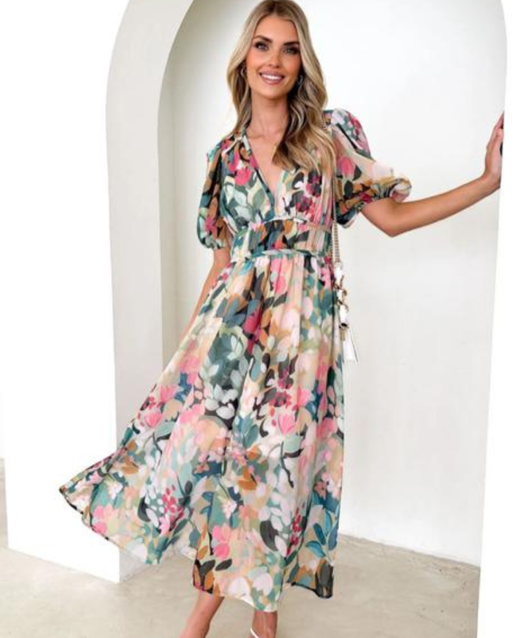 Lila – Rochie Maxi de Damă Elegantă cu Imprimeu Floral