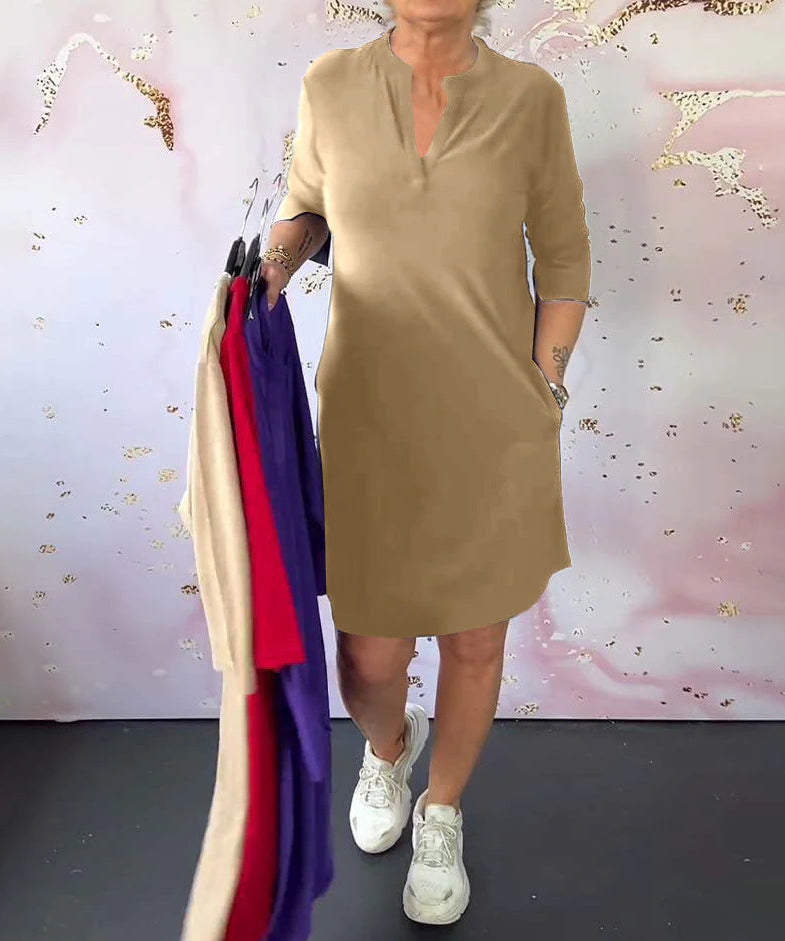 Lina – Rochie Polo Damă Confortabilă cu Mâneci 3/4